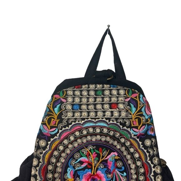 Boho Embroidered Backpack Purse - Picture 6 of 15